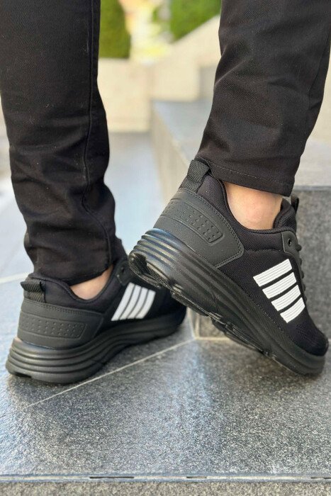 FOUR STRIPE DESIGN PLATFORM MEN SNEAKERS BLACK/ E ZEZE - 4