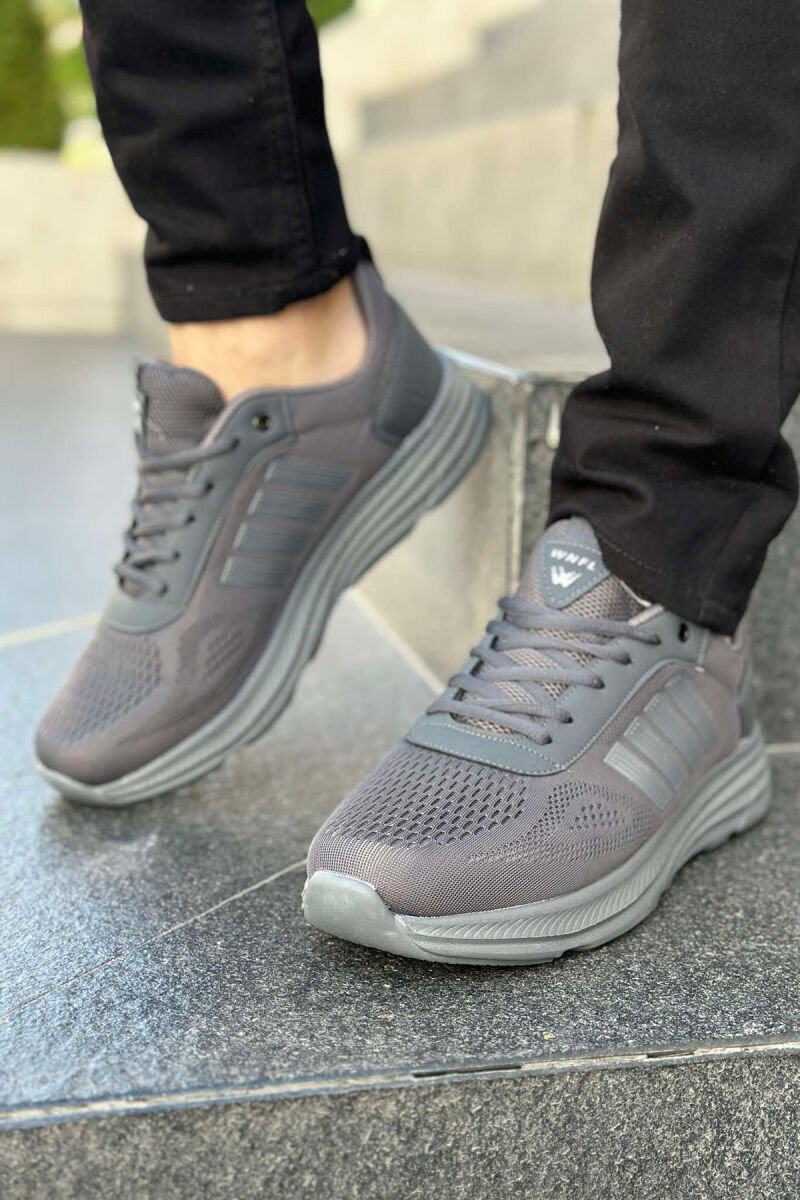 FOUR STRIPE DESIGN PLATFORM MEN SNEAKERS DARK GREY/GEE - 1