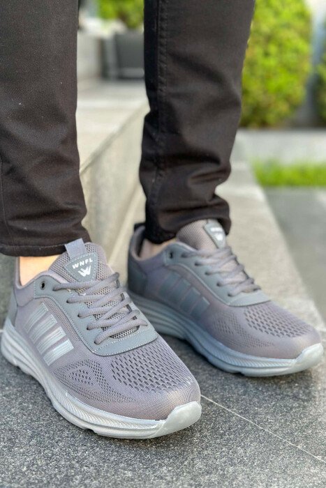 FOUR STRIPE DESIGN PLATFORM MEN SNEAKERS DARK GREY/GEE - 3
