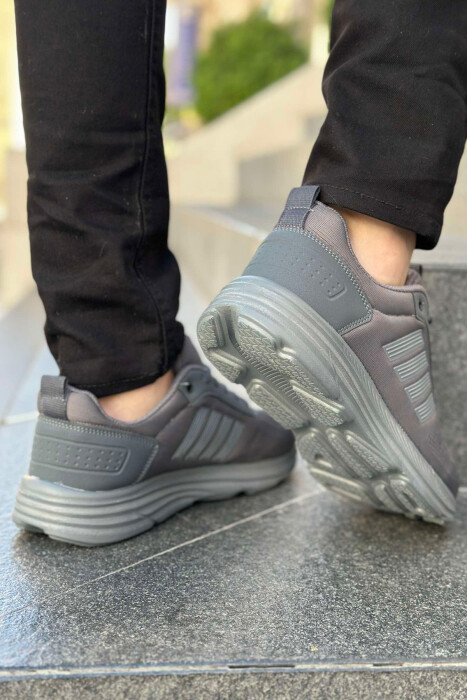 FOUR STRIPE DESIGN PLATFORM MEN SNEAKERS DARK GREY/GEE - 4