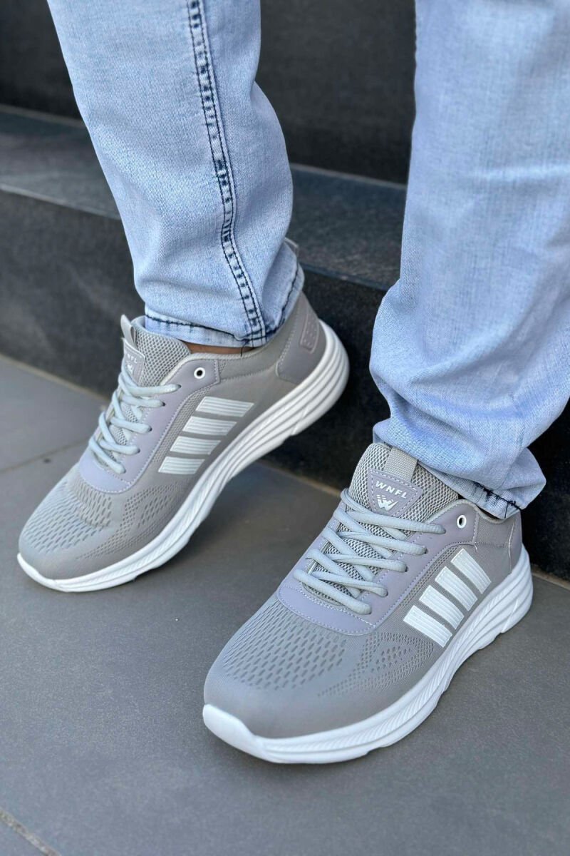 FOUR STRIPE DESIGN PLATFORM MEN SNEAKERS LIGHT GREY/GZ - 1