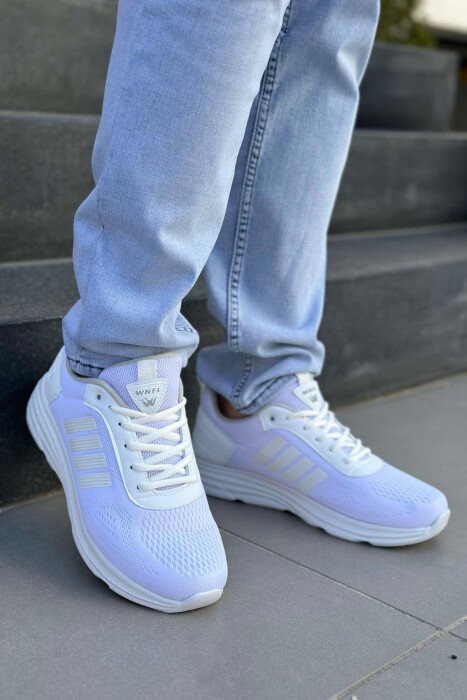 FOUR STRIPE DESIGN PLATFORM MEN SNEAKERS WHITE-E BARDHE - KLAUDIO FASHION