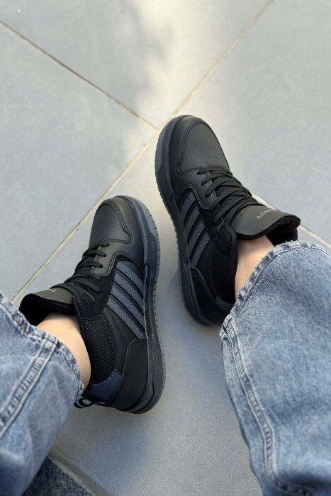 FOUR STRIPES HIGH TOP WOMEN SNEAKERS BLACK-GREY/ZEGR - 5