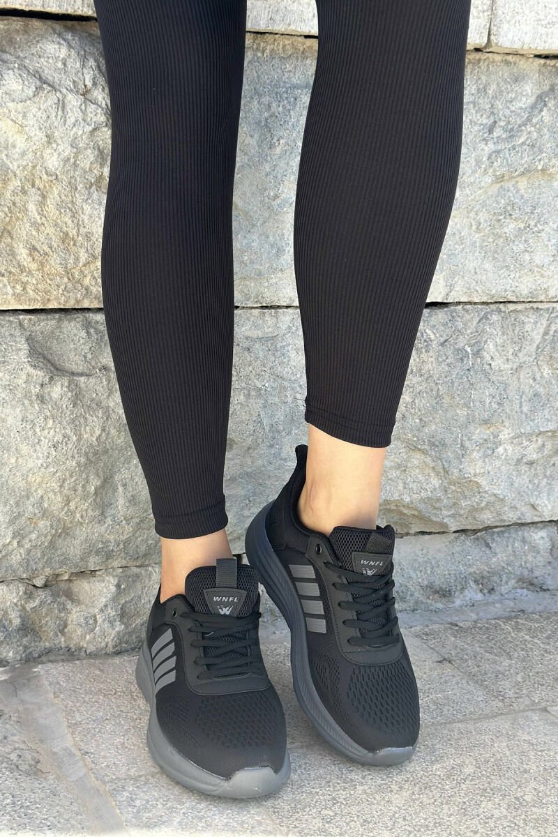 FOUR STRIPES PLATFORM SIMPLE WOMEN SNEAKERS BLACK-GREY/ZEGR - 3
