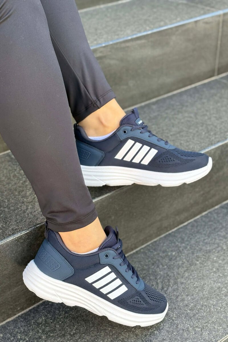 FOUR STRIPES PLATFORM SIMPLE WOMEN SNEAKERS BLUE-WHITE/BLBA - 3