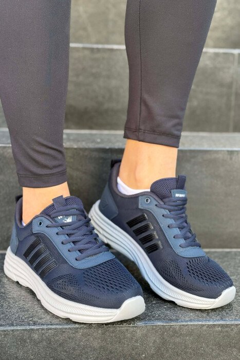FOUR STRIPES PLATFORM SIMPLE WOMEN SNEAKERS BLUE+GREY/ BLU+GRI - 1