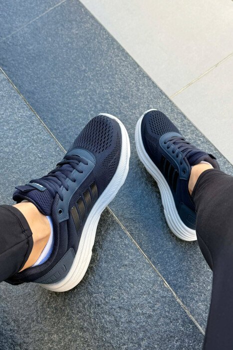 FOUR STRIPES PLATFORM SIMPLE WOMEN SNEAKERS BLUE+GREY/ BLU+GRI - 6