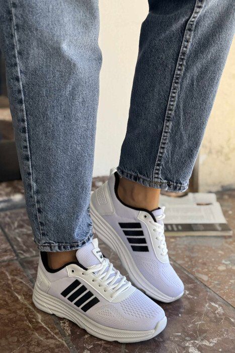 FOUR STRIPES PLATFORM SIMPLE WOMEN SNEAKERS WHITE-BLACK/BAZE - 1