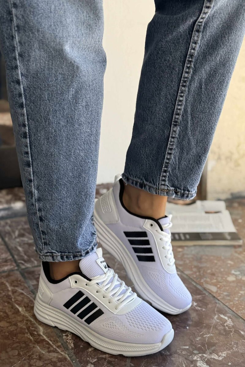 FOUR STRIPES PLATFORM SIMPLE WOMEN SNEAKERS WHITE-BLACK/BAZE - 1