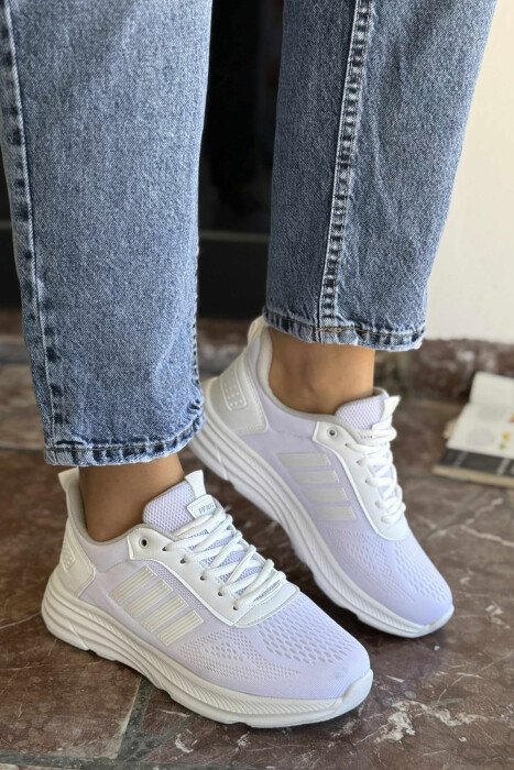 FOUR STRIPES PLATFORM SIMPLE WOMEN SNEAKERS WHITE-E BARDHE - 1