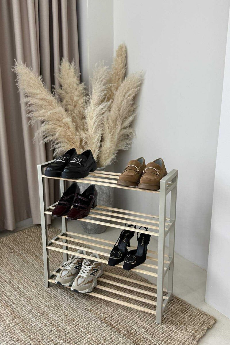 FOUR TIER WOODEN SHOES SHELF BEIGE/BEZHE - 7