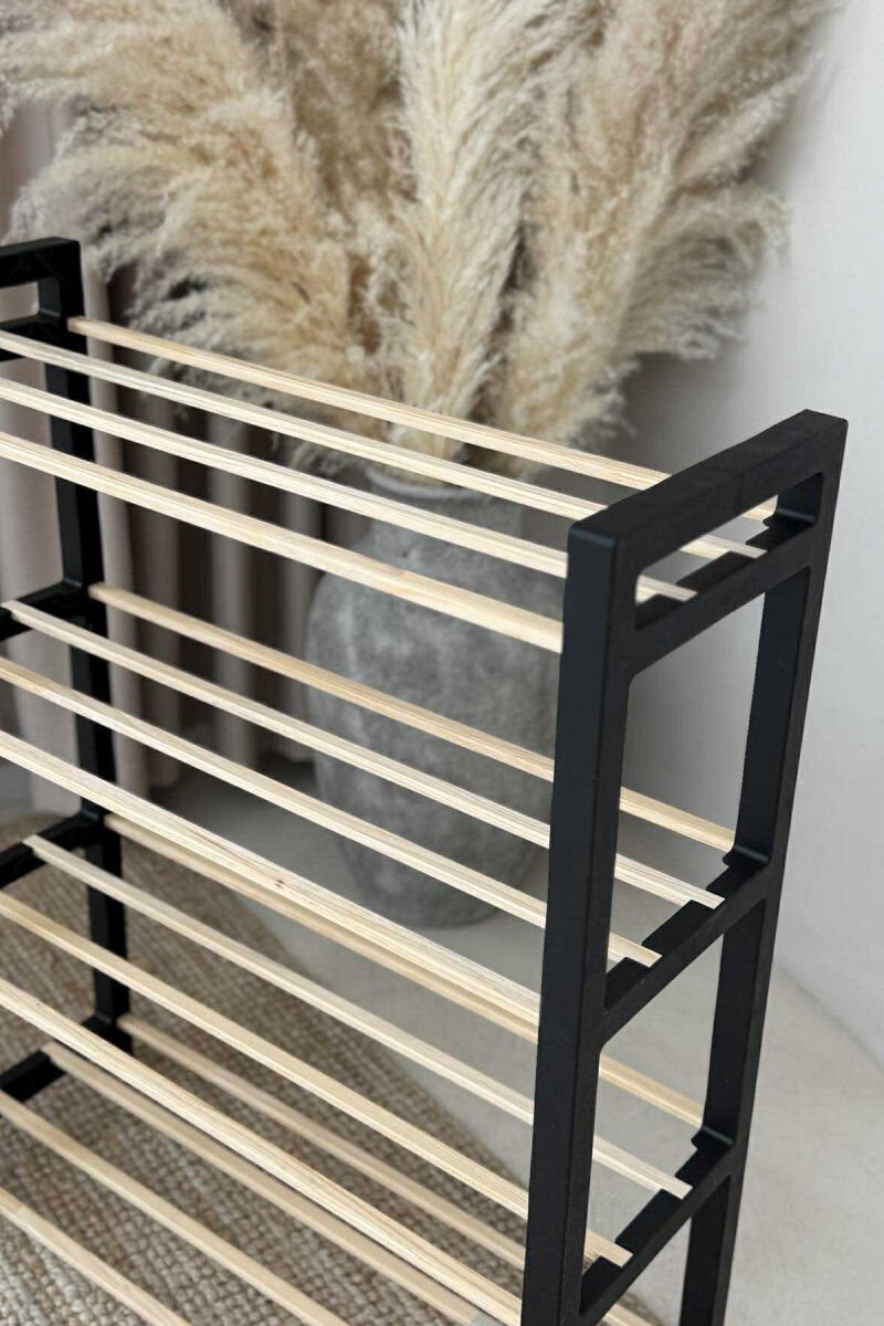 FOUR TIER WOODEN SHOES SHELF BLACK/ E ZEZE - 6