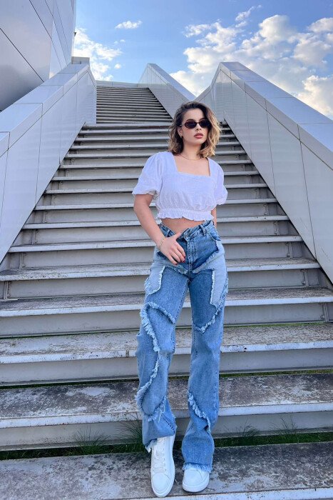 XHINSE TË GJËRA ME DIZAJN PËR FEMRA NË NGJYRËN BLU E ZBARDHUR - KLAUDIO FASHION