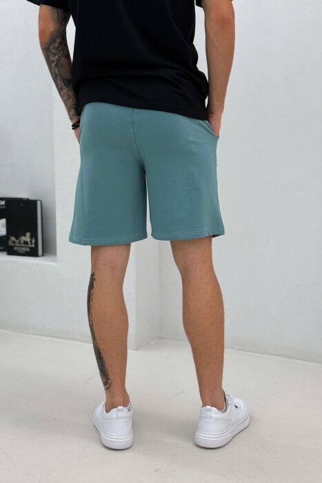 FRONT IMAGE & WRITTINGS MEN SHORT SWEATPANTS BLUE STONE/GK - 3