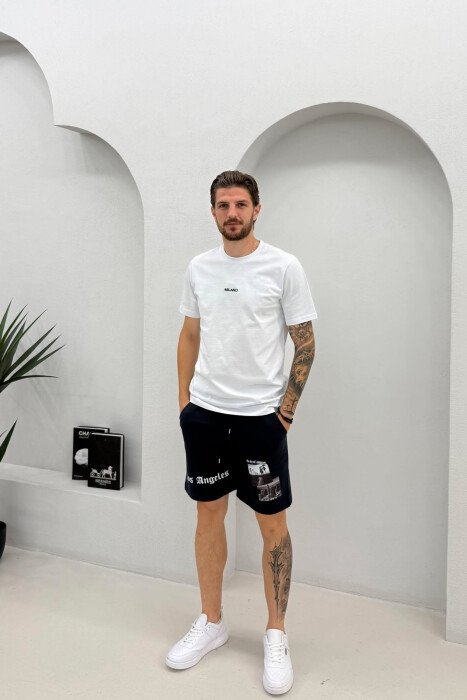 FRONT IMAGE & WRITTINGS MEN SHORT SWEATPANTS BLUE/BLU 