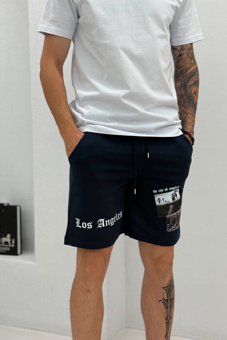 FRONT IMAGE & WRITTINGS MEN SHORT SWEATPANTS BLUE/BLU - 2