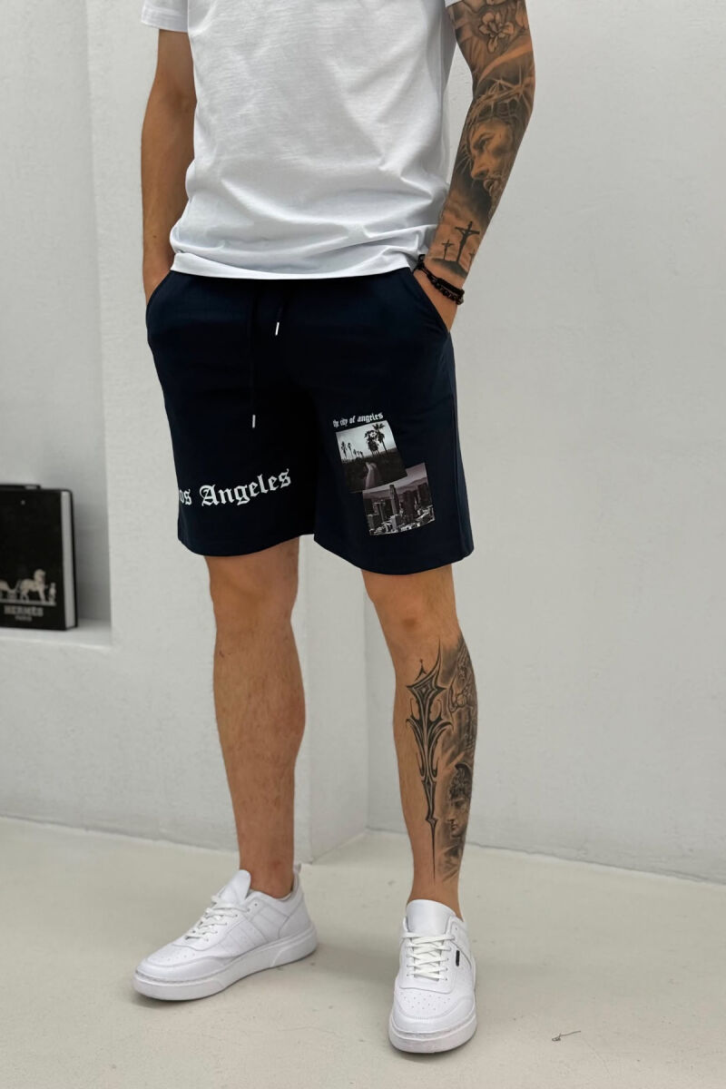 FRONT IMAGE & WRITTINGS MEN SHORT SWEATPANTS BLUE/BLU - 4