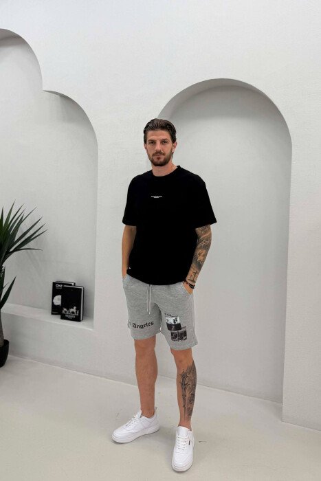 FRONT IMAGE & WRITTINGS MEN SHORT SWEATPANTS GREY/GRI - 1