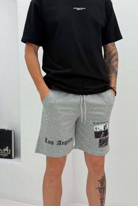 FRONT IMAGE & WRITTINGS MEN SHORT SWEATPANTS GREY/GRI - 2