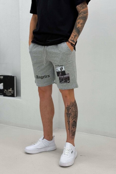 FRONT IMAGE & WRITTINGS MEN SHORT SWEATPANTS GREY/GRI - 4