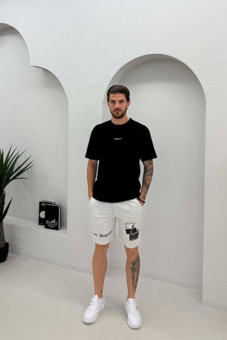 FRONT IMAGE & WRITTINGS MEN SHORT SWEATPANTS LIGHT GREY/GZ 