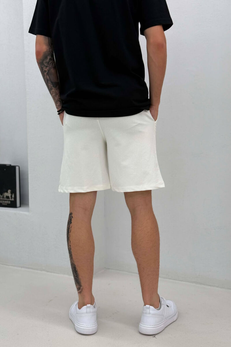 FRONT IMAGE & WRITTINGS MEN SHORT SWEATPANTS WHITE-E BARDHE - 3