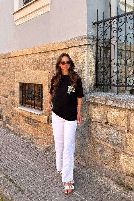 FRONT AND BACK VENUS DESIGN WOMAN T-SHIRT BLACK/ E ZEZE - 2