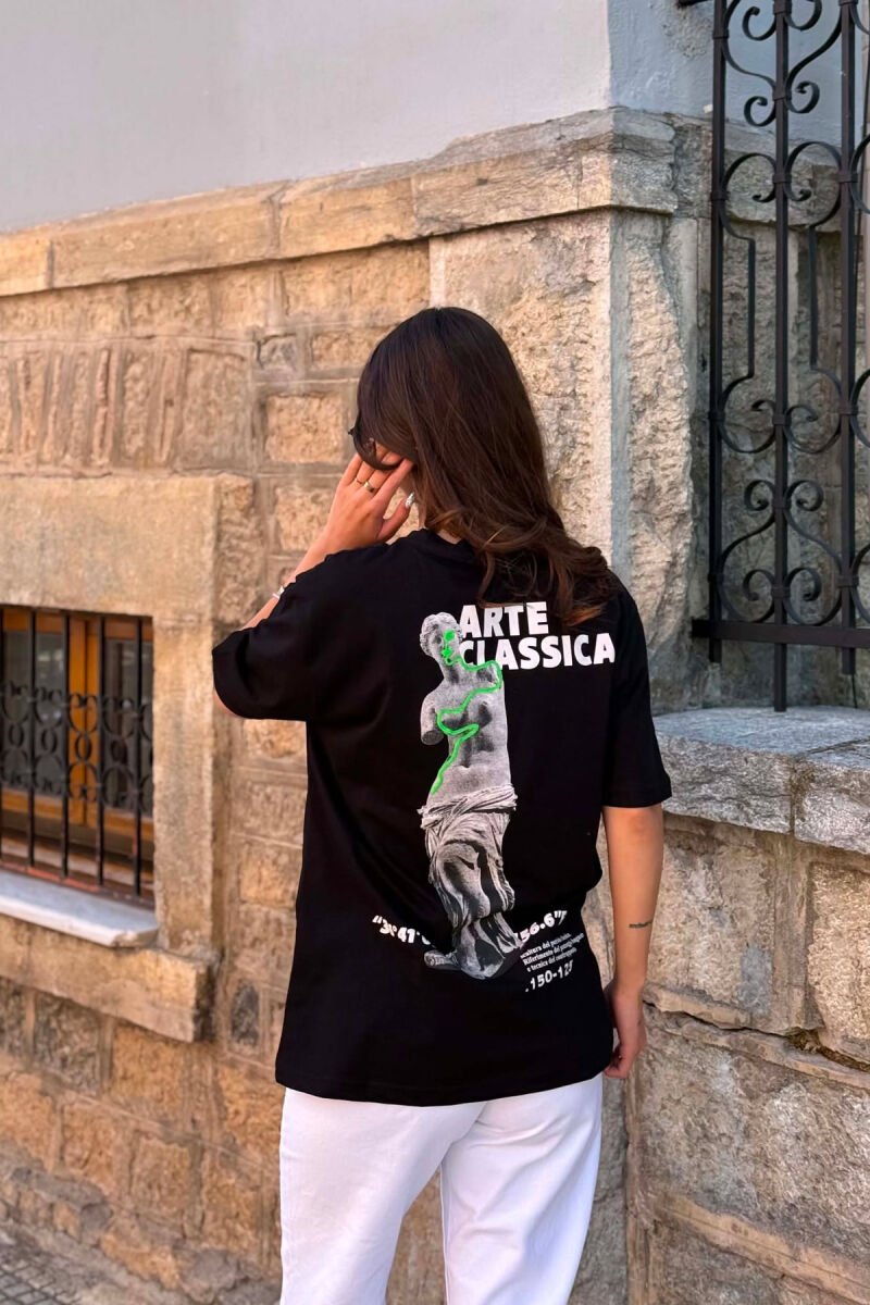 FRONT AND BACK VENUS DESIGN WOMAN T-SHIRT BLACK/ E ZEZE - 5