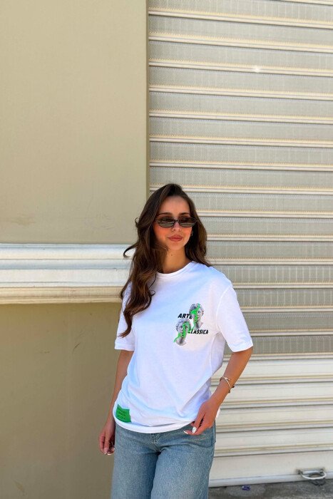 FRONT AND BACK VENUS DESIGN WOMAN T-SHIRT WHITE-E BARDHE - 3