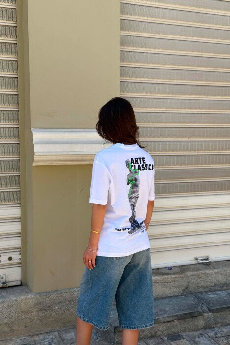 FRONT AND BACK VENUS DESIGN WOMAN T-SHIRT WHITE-E BARDHE - 4