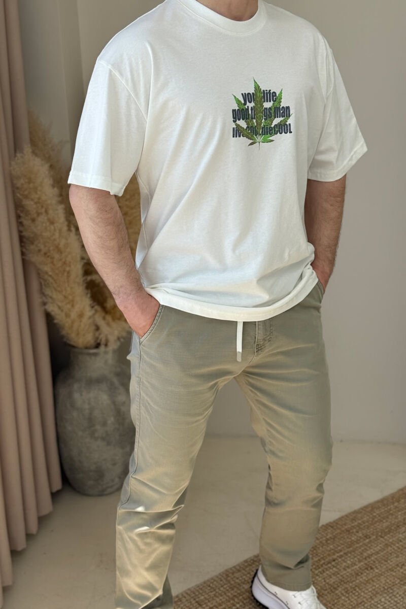 FRONT & BACK DESIGN MEN T-SHIRT WHITE-E BARDHE - 2