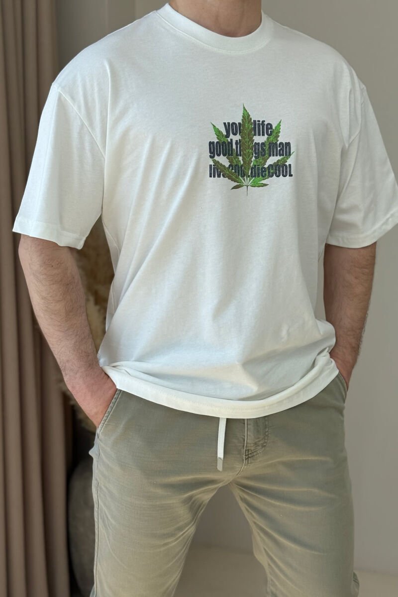 FRONT & BACK DESIGN MEN T-SHIRT WHITE-E BARDHE - 3