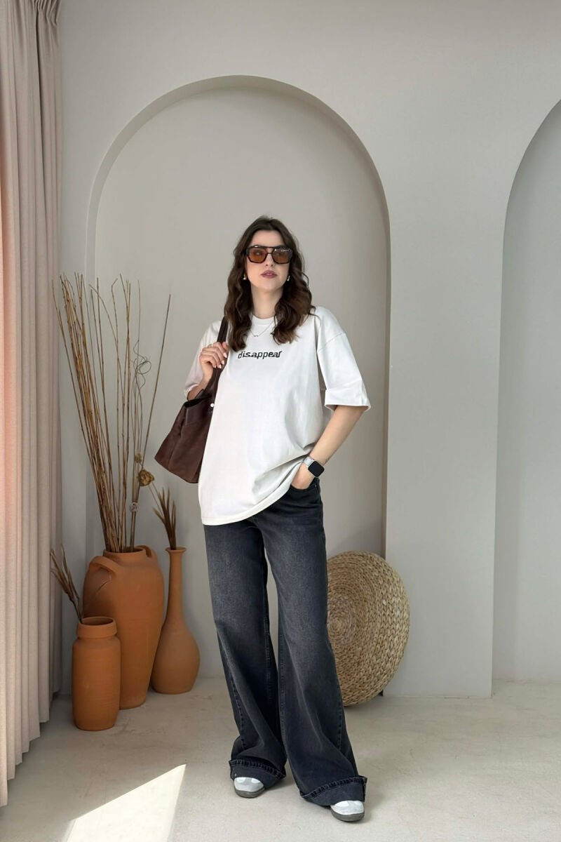 FRONT& BACK DESIGN WOMAN T-SHIRT + 6 PAIR SOCKS LIGHT BEIGE/BZHZB - 2