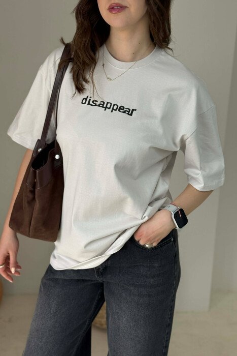 FRONT& BACK DESIGN WOMAN T-SHIRT + 6 PAIR SOCKS LIGHT BEIGE/BZHZB - 3