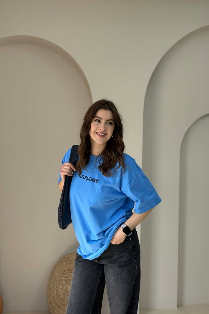 FRONT& BACK DESIGN WOMAN T-SHIRT + 6 PAIR SOCKS LIGHTBLUE/BZ - 1