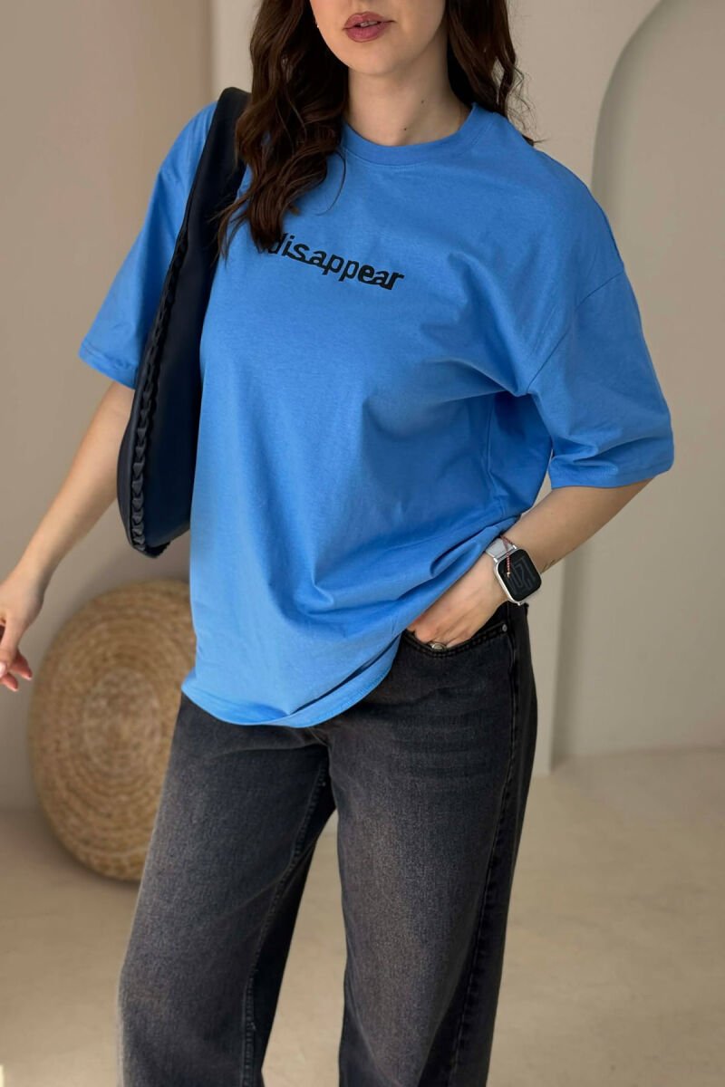 FRONT& BACK DESIGN WOMAN T-SHIRT + 6 PAIR SOCKS LIGHTBLUE/BZ - 3