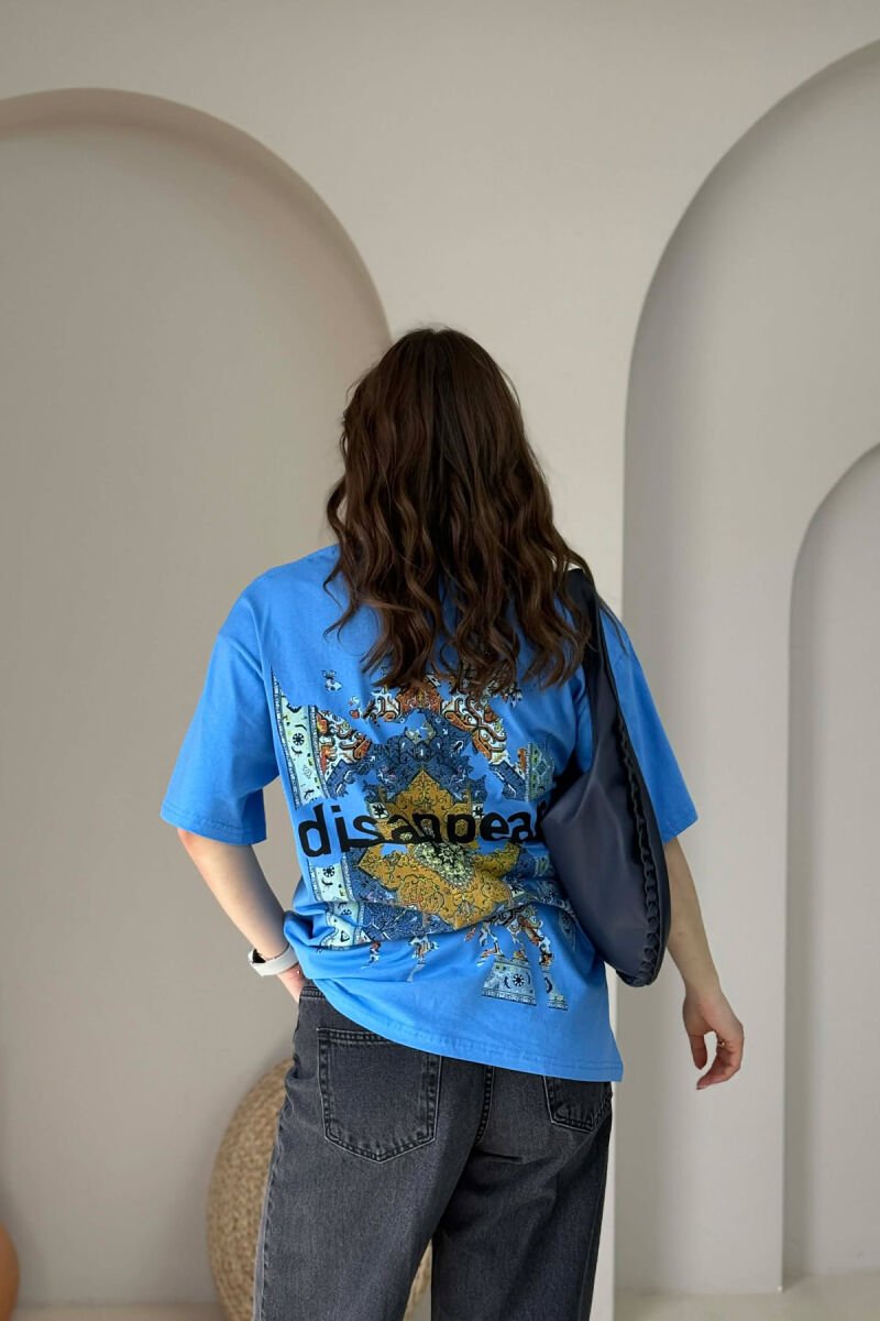 FRONT& BACK DESIGN WOMAN T-SHIRT + 6 PAIR SOCKS LIGHTBLUE/BZ - 4