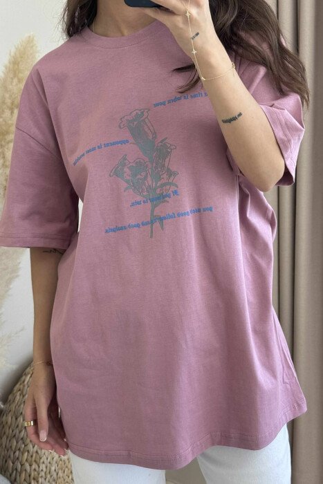 FRONT & BACK DESIGNED WRITTINGS WOMEN T-SHIRTS POWDER/PUDER - 3