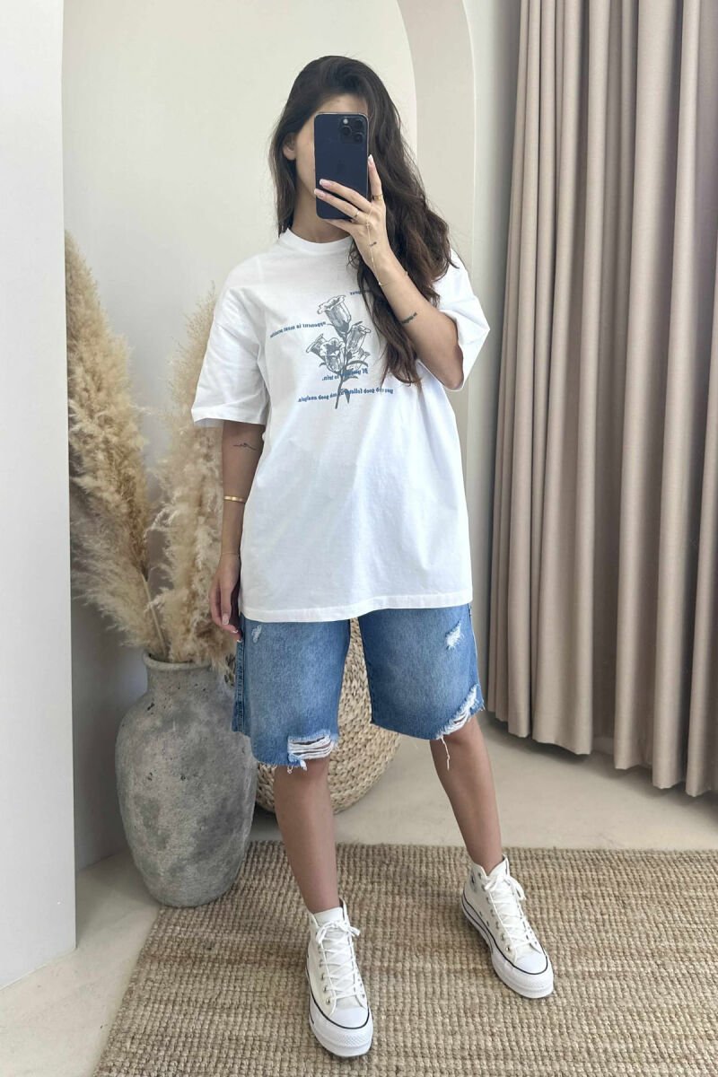 FRONT & BACK DESIGNED WRITTINGS WOMEN T-SHIRTS WHITE-E BARDHE - 1
