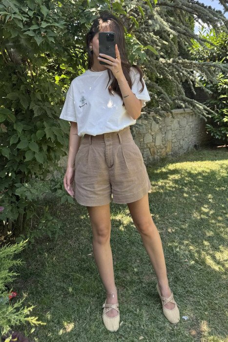 FRONT & BACK FLOWER PRINTS WOMEN T-SHIRT WHITE-E BARDHE - 2