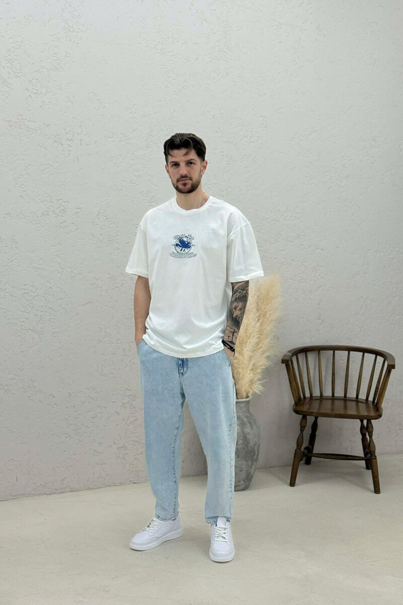 FRONT & BACK IMAGE MEN T-SHIRT WHITE-E BARDHE - 2
