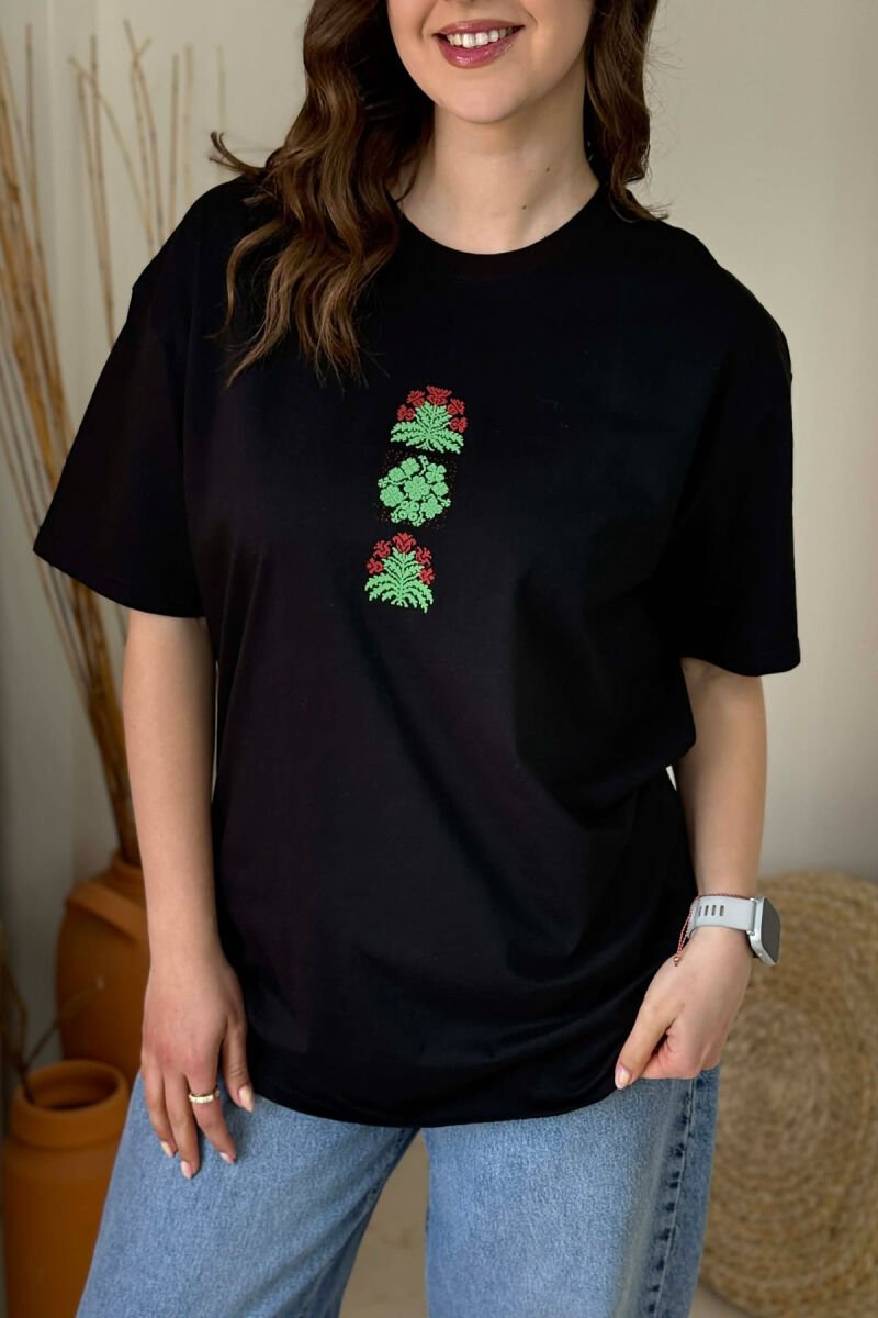 FRONT & BACK IMAGE WOMAN T- SHIRT + 6 PAIR SOCKS BLACK/ E ZEZE - 3