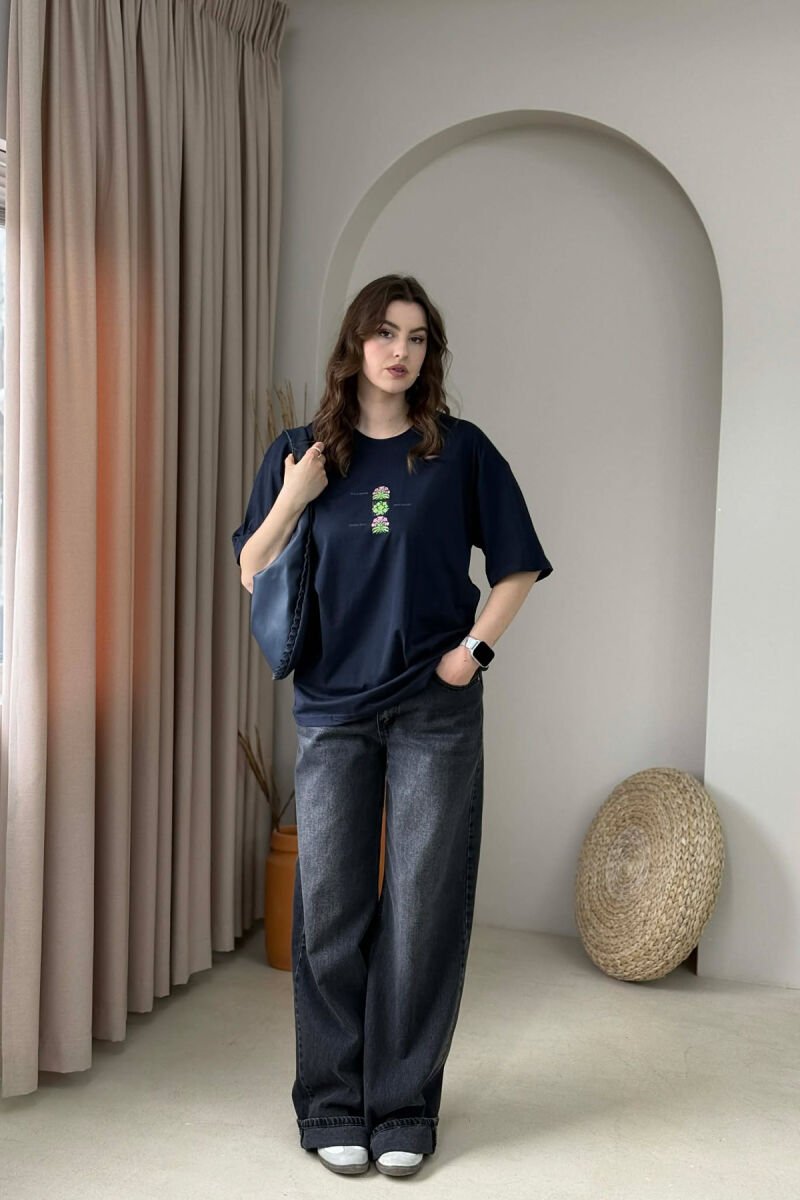 FRONT & BACK IMAGE WOMAN T-SHIRT + 6 PAIR SOCKS BLUE/BLU - 2