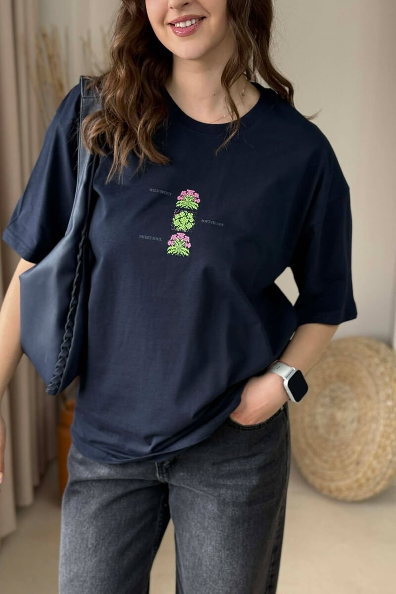 FRONT & BACK IMAGE WOMAN T-SHIRT + 6 PAIR SOCKS BLUE/BLU - 5