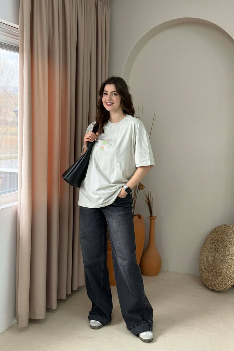 FRONT & BACK IMAGE WOMAN T-SHIRT + 6 PAIR SOCKS LIGHT GREY/GZ - 2