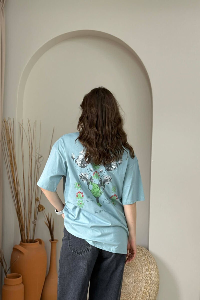 FRONT & BACK IMAGE WOMAN T- SHIRT + 6 PAIR SOCKS LIGHTBLUE/BZ - 2