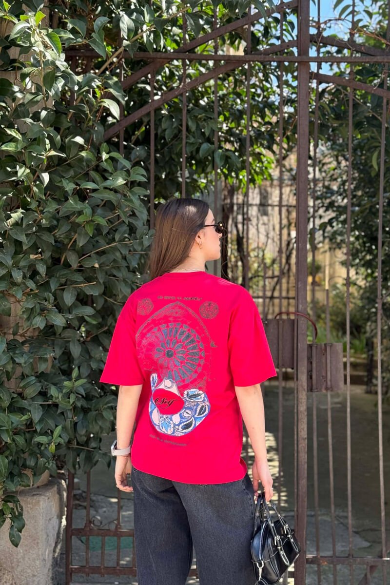 FRONT & BACK IMAGE WOMAN T-SHIRT +6 PAIR SOCKS RED/E KUQE - 5