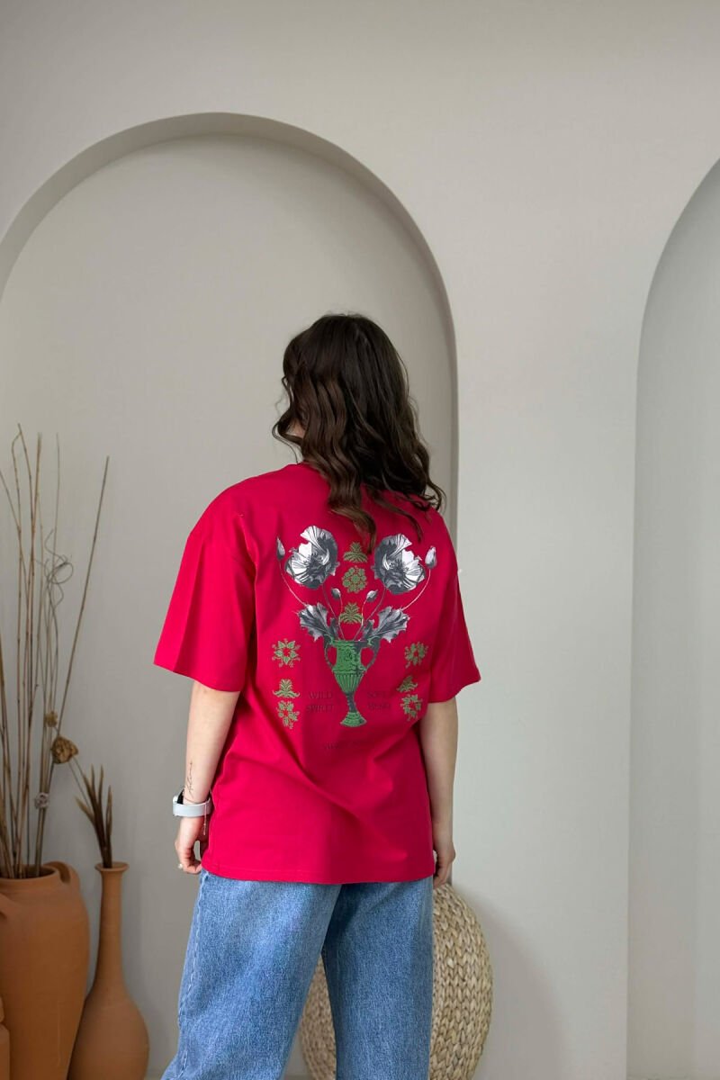 FRONT & BACK IMAGE WOMAN T- SHIRT + 6 PAIR SOCKS RED/E KUQE - 2