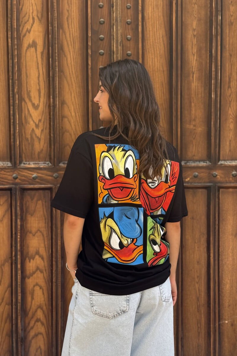 FRONT & BACK IMAGE WOMEN T-SHIRT BLACK/ E ZEZE - 4