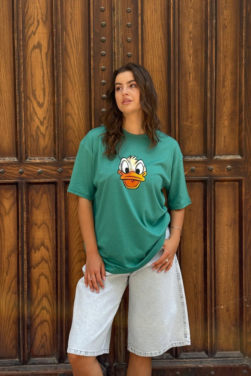 FRONT & BACK IMAGE WOMEN T-SHIRT GREEN/JESHILE - 2